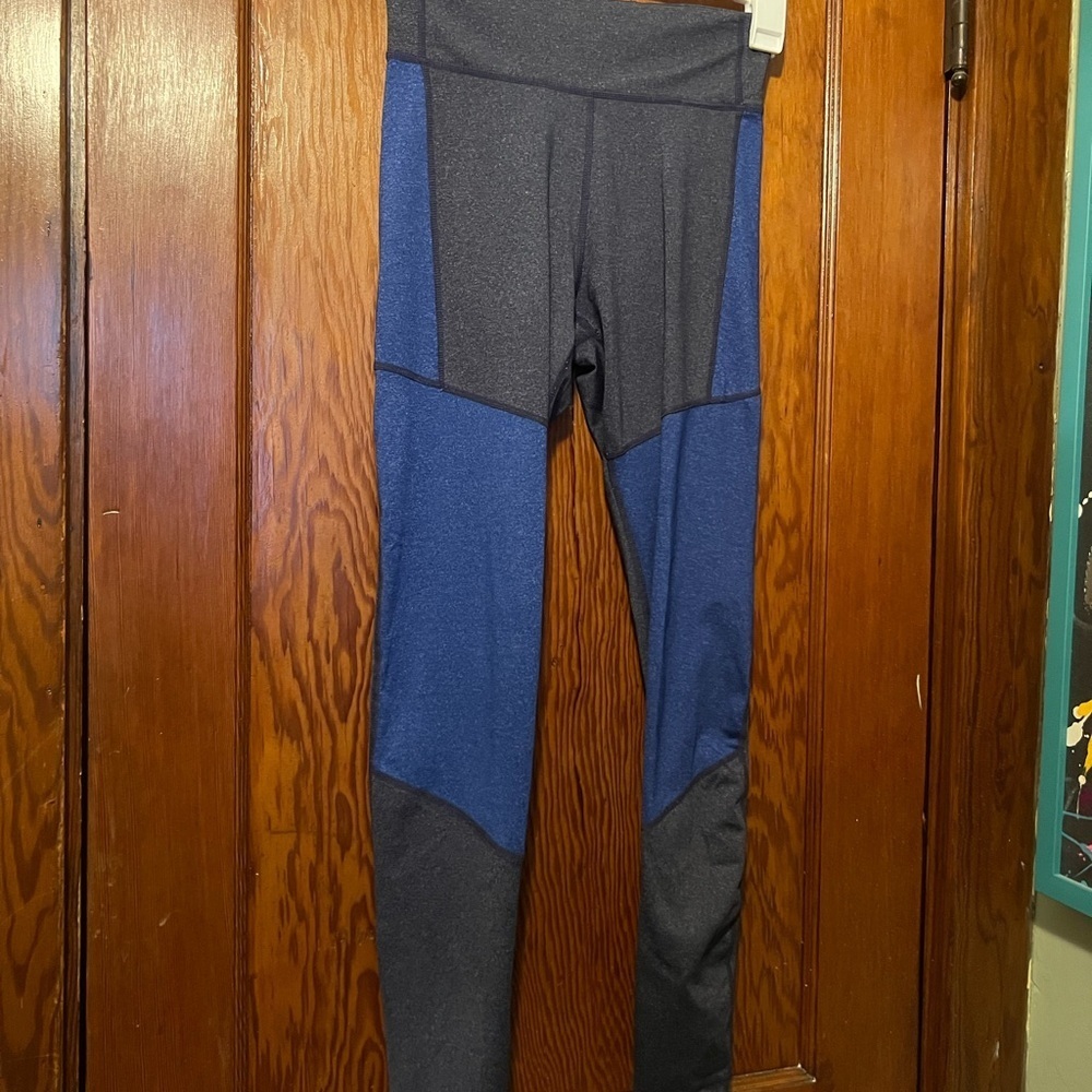 Adidas Blue and Black Leggings Womens Small